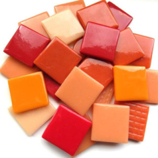 Pâte de verre ottomane (200g) camaïeu orange rouge
