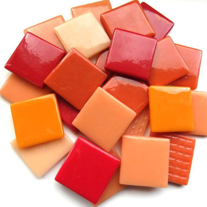 Pâte de verre ottomane (200g) camaïeu orange rouge