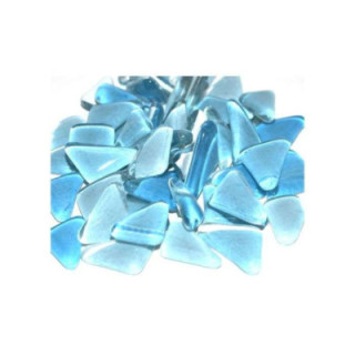 Galet de verre  colorés bleu clair
