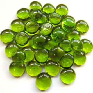 Bille plate transparente vert  kiwi
