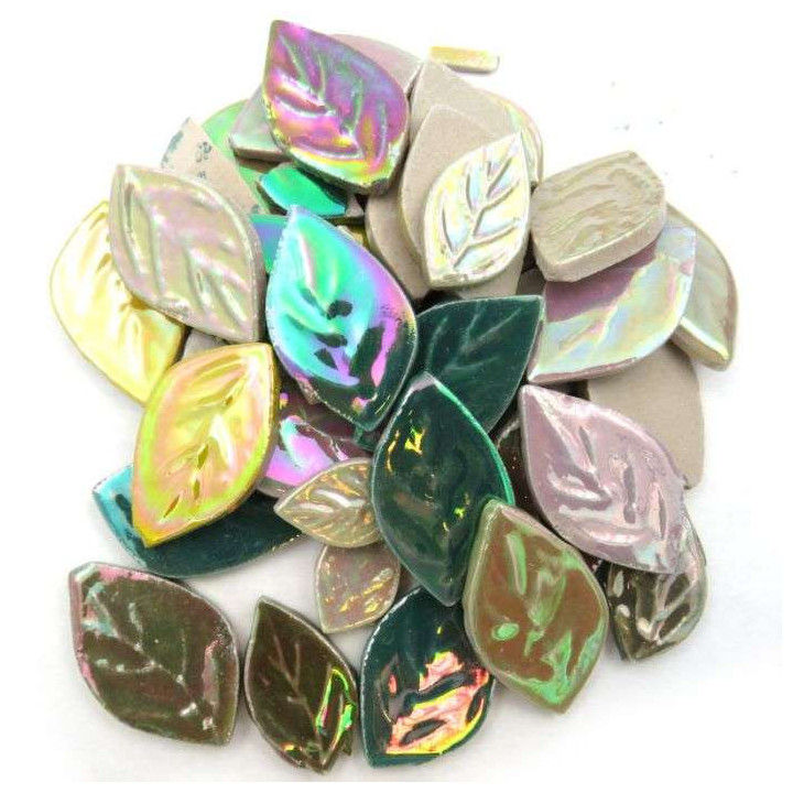 Feuilles de céramique irisée