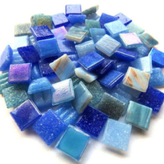 mix mini pâte de verre bleue (par 200g)