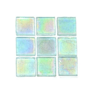 pâte de verre transparente irisée bleu clair
