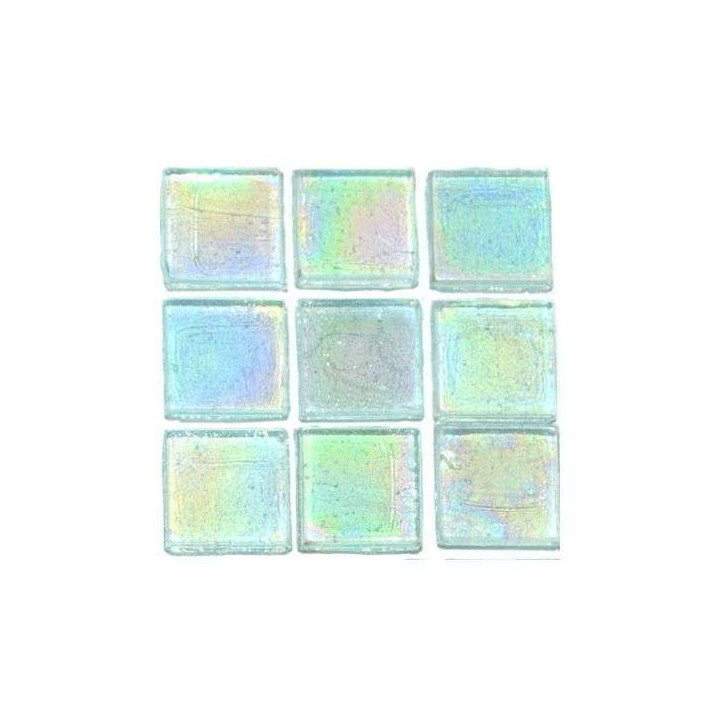 pâte de verre transparente irisée bleu clair