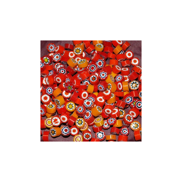 Millefiori mix opaque orange