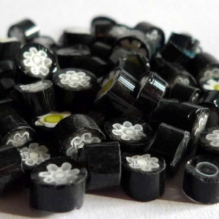 Millefiori mix translucide noir