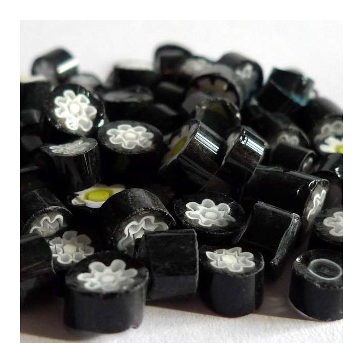 Millefiori mix translucide noir