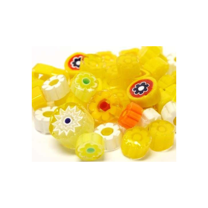 Millefiori mix translucide jaune