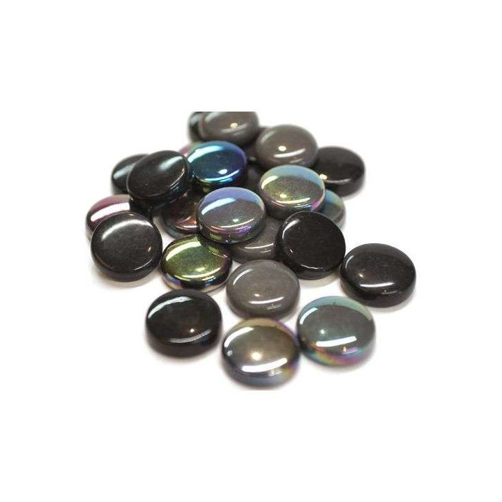 Grandes pastilles de verre gris/noir