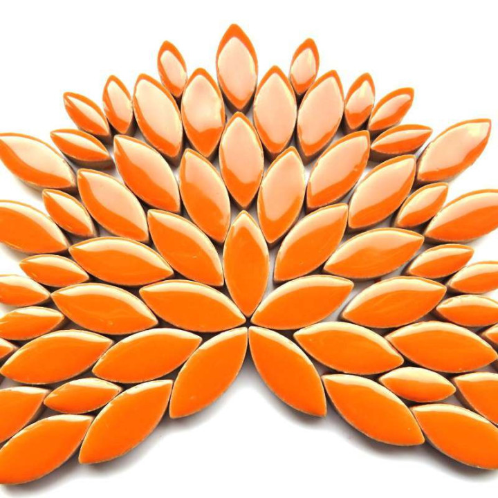 Ellipse grès émaillé 2 tailles couleur orange