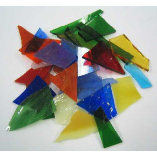 Chutes de verre coloré mélange par 200g. -