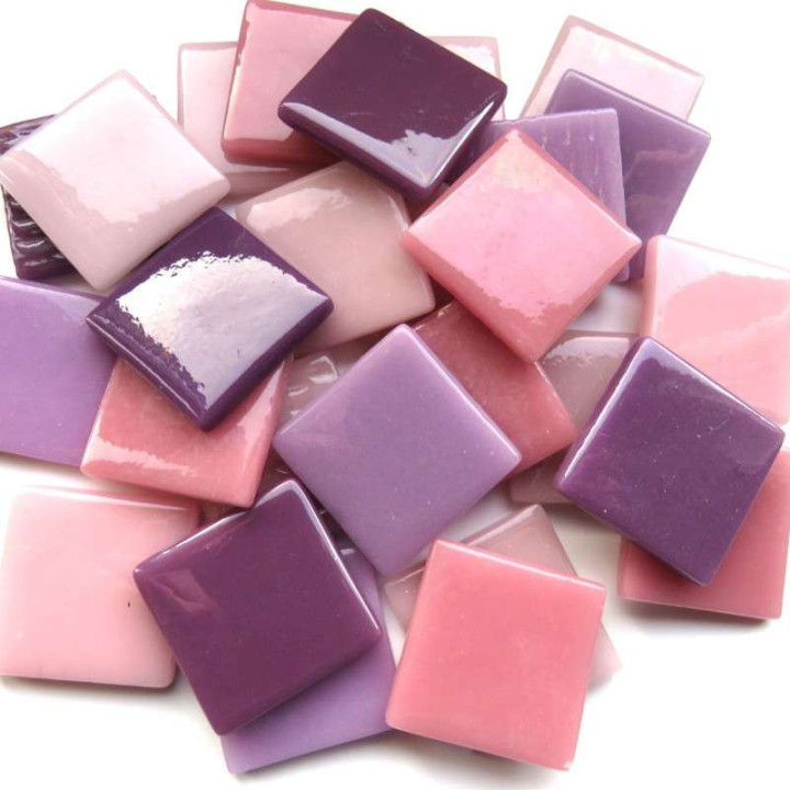 Pâte de verre ottomane (200g)  camaïeu rose parme