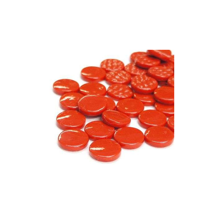 Pastilles de verre rouge vif 18/20mm