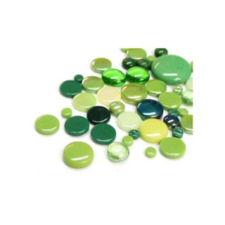 mix de pastilles de verre vert