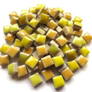Mini céramique émaillée mix jaune citron, jaune d'or ...