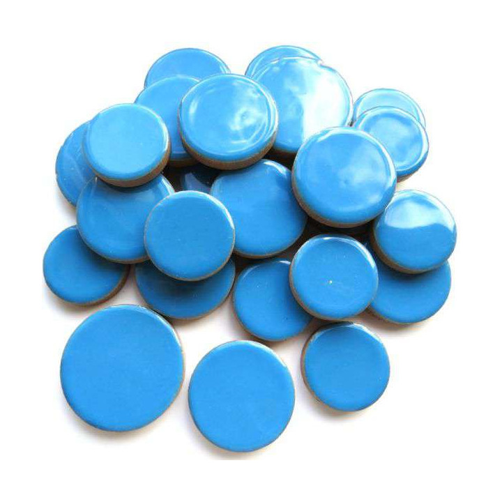 Céramique ronde bleue