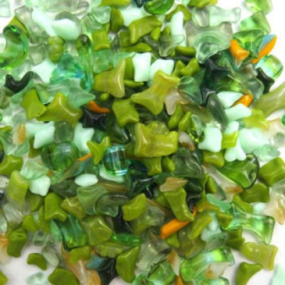 Calcin de verre coloré vert olive