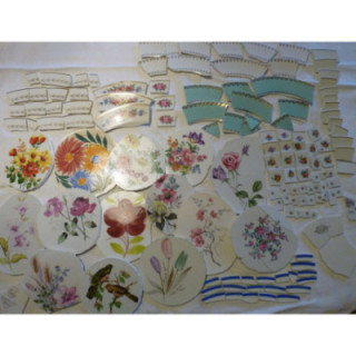Lot de vaisselle cassée fleurs oiseau