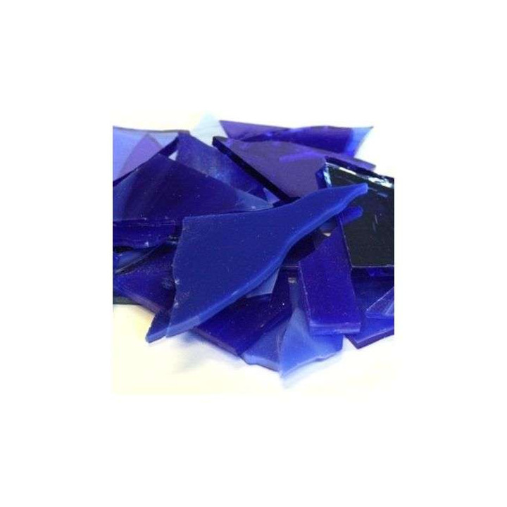 Chutes de verre coloré bleu dur
