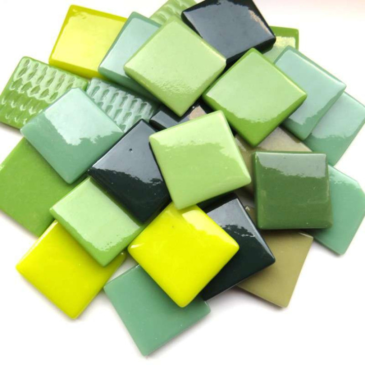 Pâte de verre ottomane  (200g) camaïeu vert