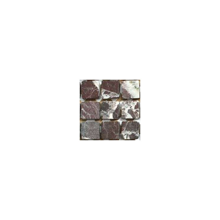 Marbre rouge foncé veiné. 1,5 x 1,5 cm -50%