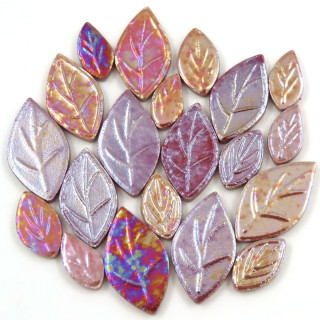 Feuilles de céramique irisée caladium (mix de roses)