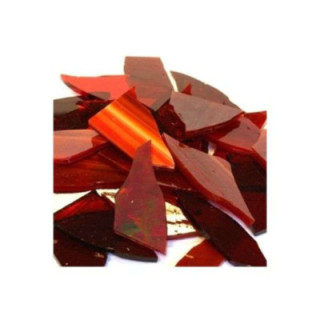 Chutes de verre coloré en mélange de rouge