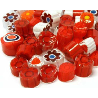 Millefiori mix translucide rouge  -20%