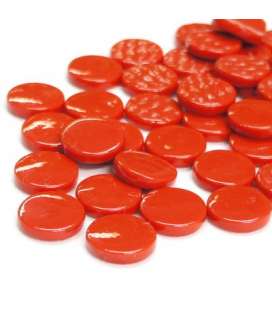 Pastilles de verre rouge vif