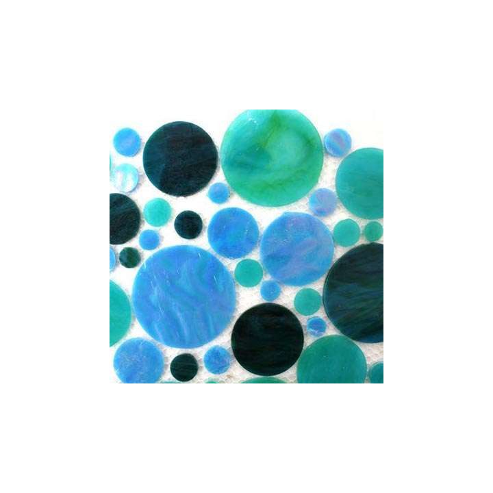 Cercles de verre turquoise avec de nouvelles couleurs