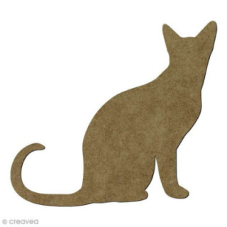Dernière pièce Chat assis en bois - 17 x 15 cm  -40%