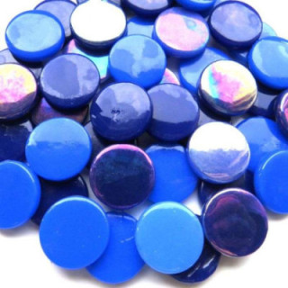 Pastille de verre 18x20mm bleu suède
