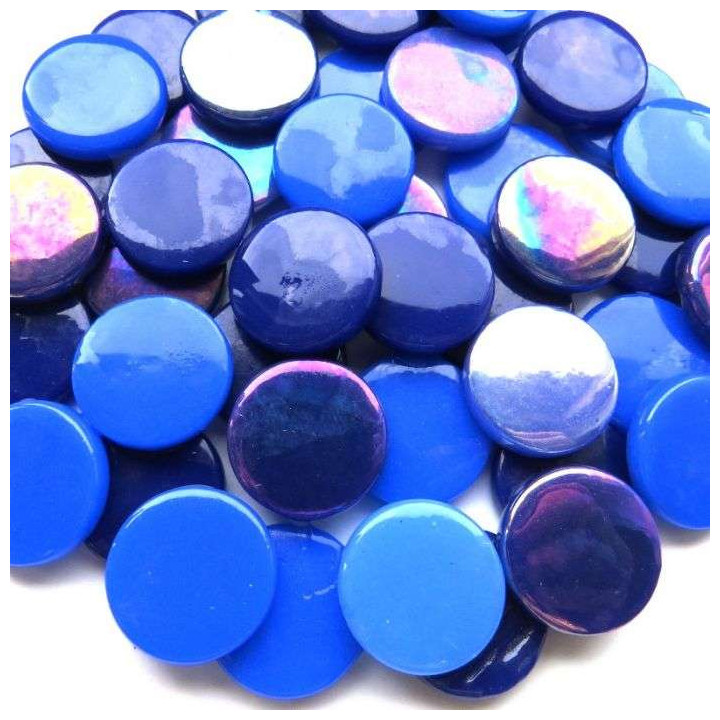 Pastille de verre 18x20mm bleu suède