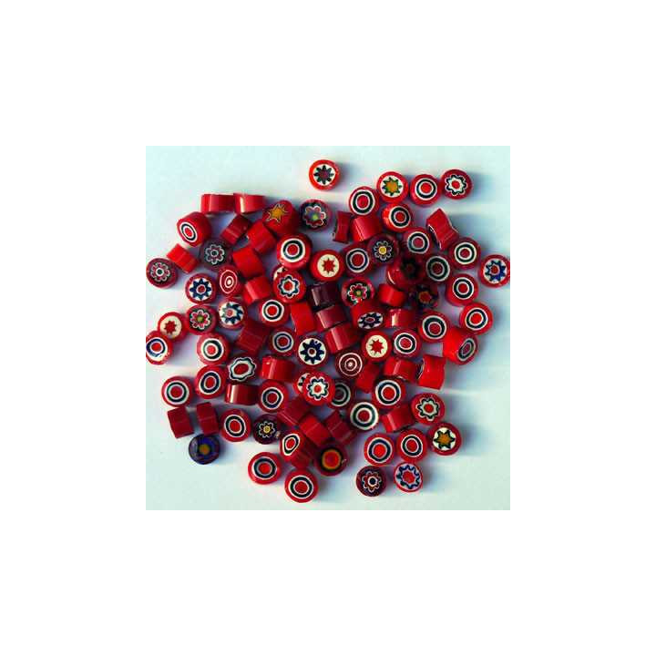 Millefiori mix opaque rouge