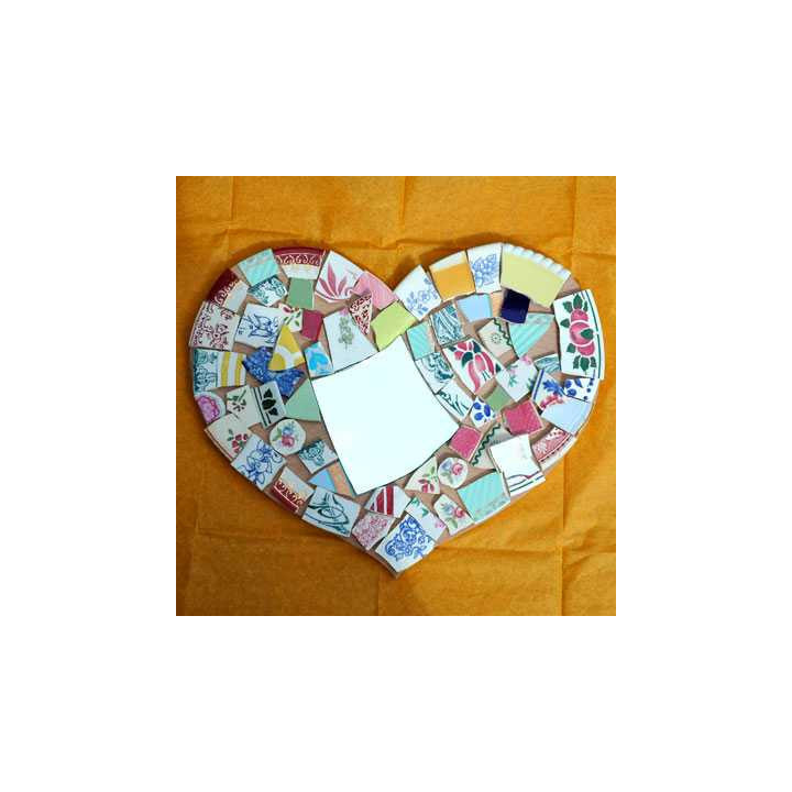 Kit mosaique Coeur vaisselle