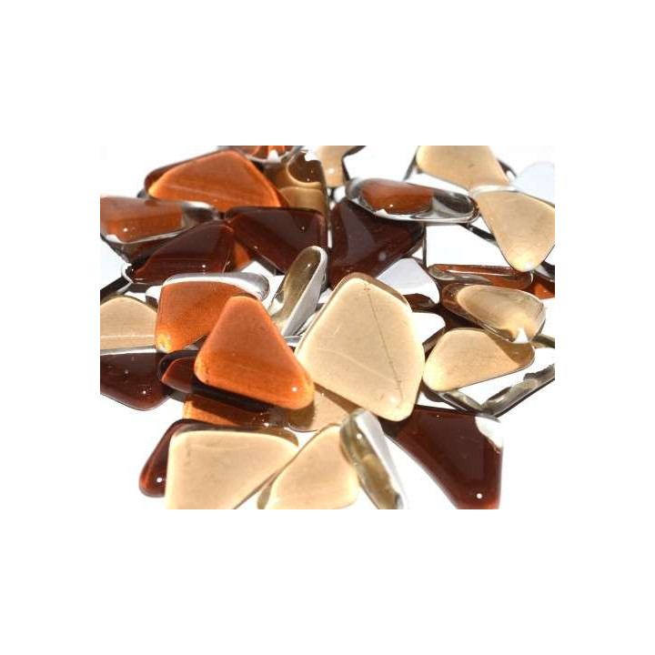 Galets de verre coloré chocolat