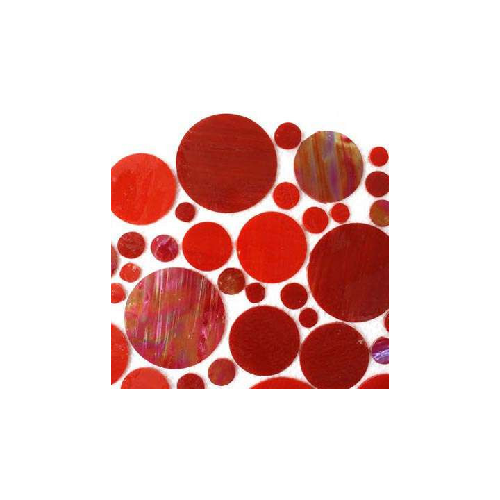 Cercles de verre rouge