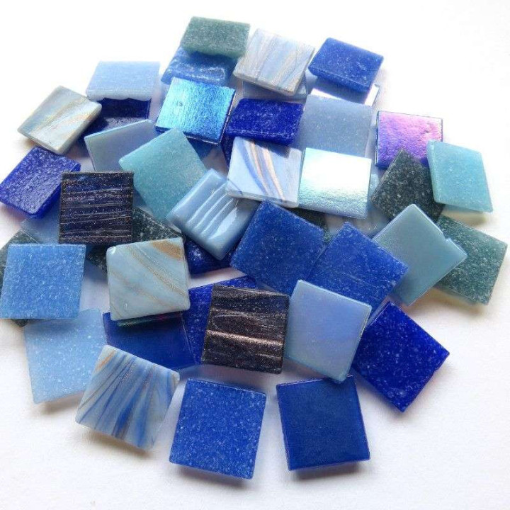 mix pâte de verre bleu