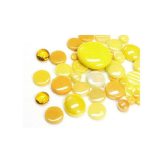 mix de pastilles de verre jaune