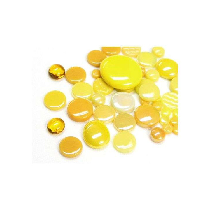 mix de pastilles de verre jaune