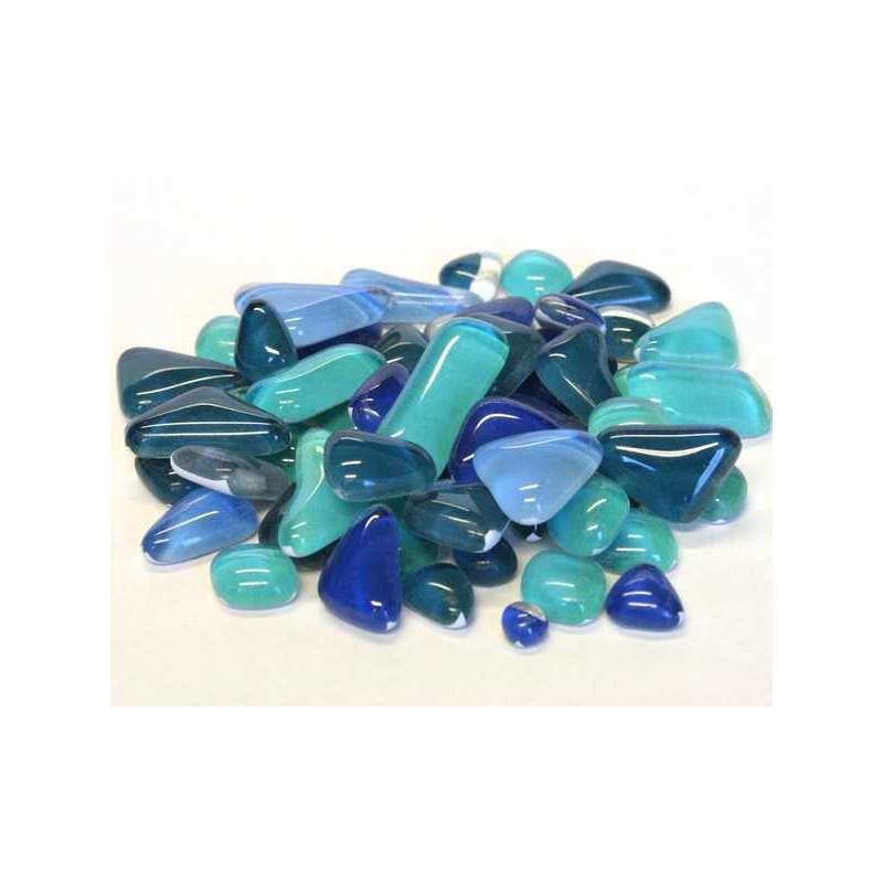 Sachet 250g galets de verre - turquoise