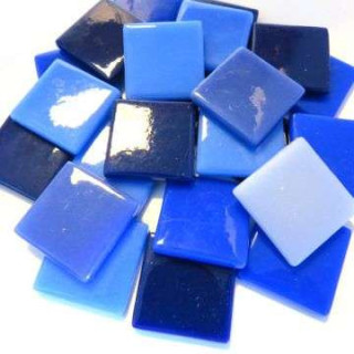 Pâte de verre ottomane  (200g) camaïeu bleu suède