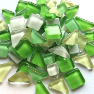Galets de verre colorés Jeunes feuilles
