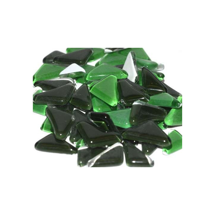 Galets de verre coloré vert foncé