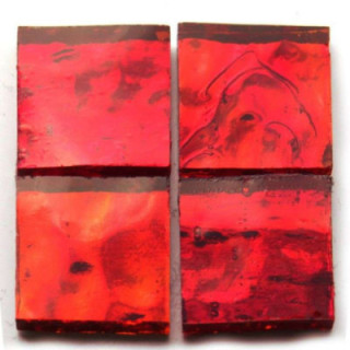miroir ondulé artisanal rouge
