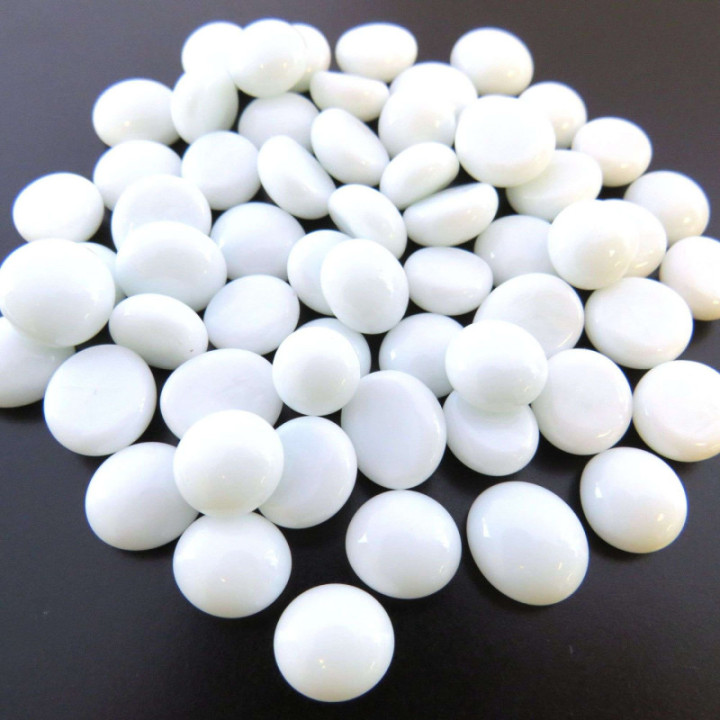 mini billes plates blanches