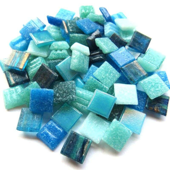 mix de pâte de verre bleu/vert (par 200g)