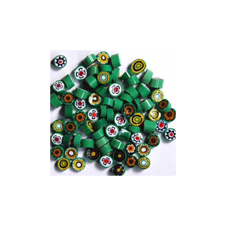 Millefiori mix opaque vert