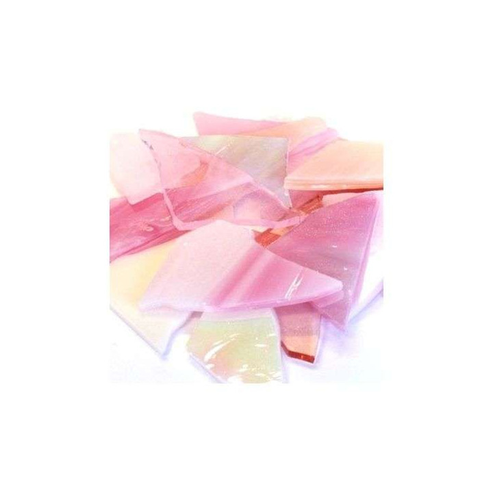 Chutes de verre coloré rose, parme, violet