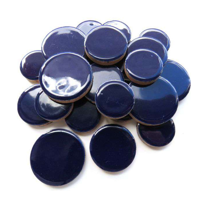 Céramique ronde indigo
